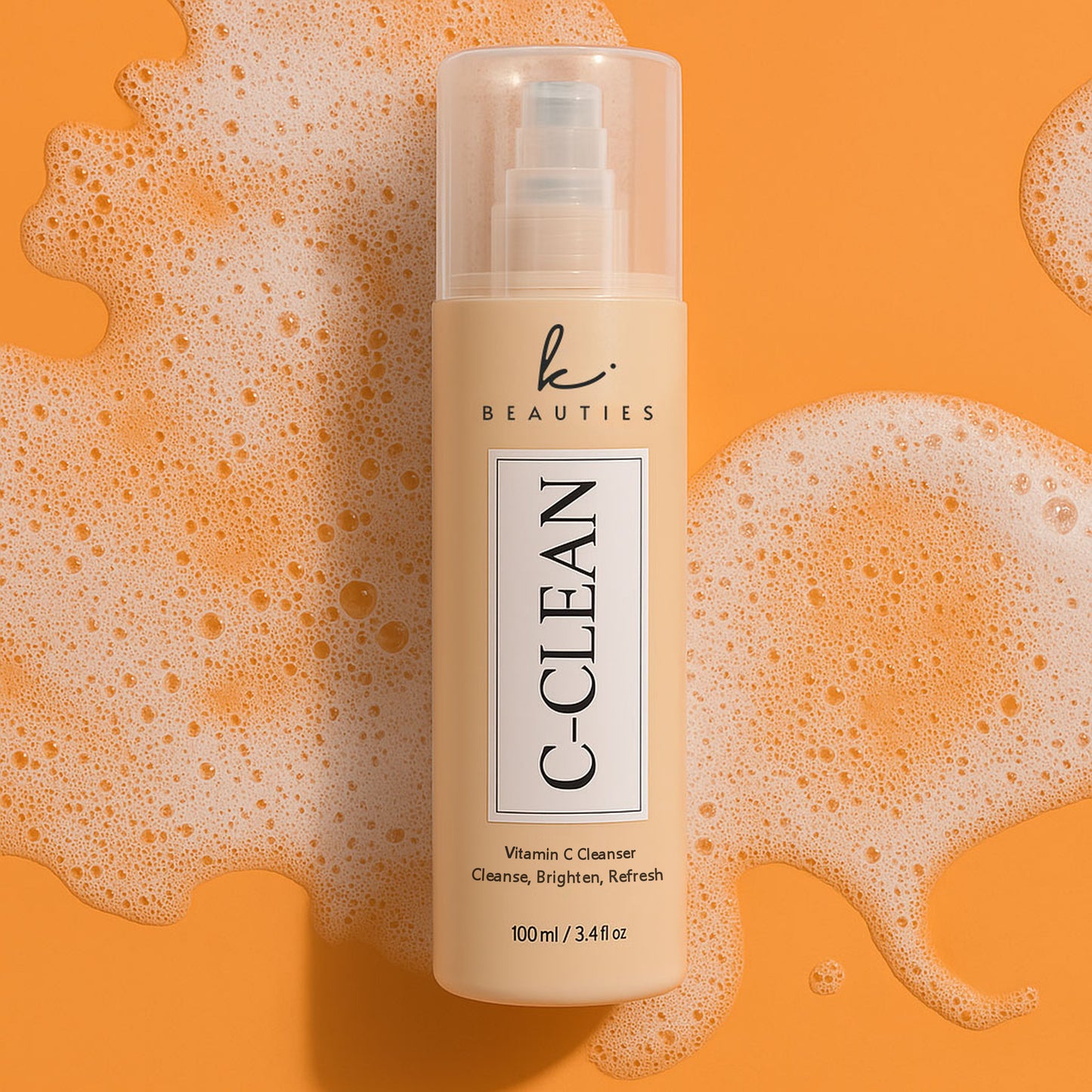 C-Clean Vitamin C Brightening Cleanser by K Beauties – Gentle facial cleanser with Vitamin C, Niacinamide, and Aloe Vera to cleanse, brighten, and refresh dull skin